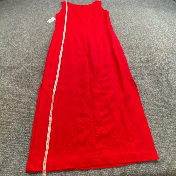 Jessica Howard Petite Dress Womens 12P Red Sleeveless Maxi Linen Blend Beach‎ - Picture 9 of 11